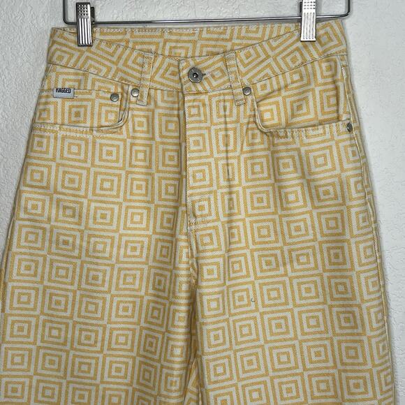 Ragged Priest Jeans Womens 26 Straight Leg Solar Geometric Abstract Festival S15 - Picture 6 of 11
